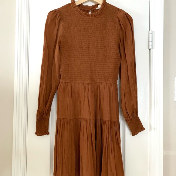 Smocked Brown Dress - Picture 1 of 3